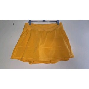 Lululemon Pace Setter Skirt/Skort Size 6 Yellow Swift Pleated Tennis Pickleball